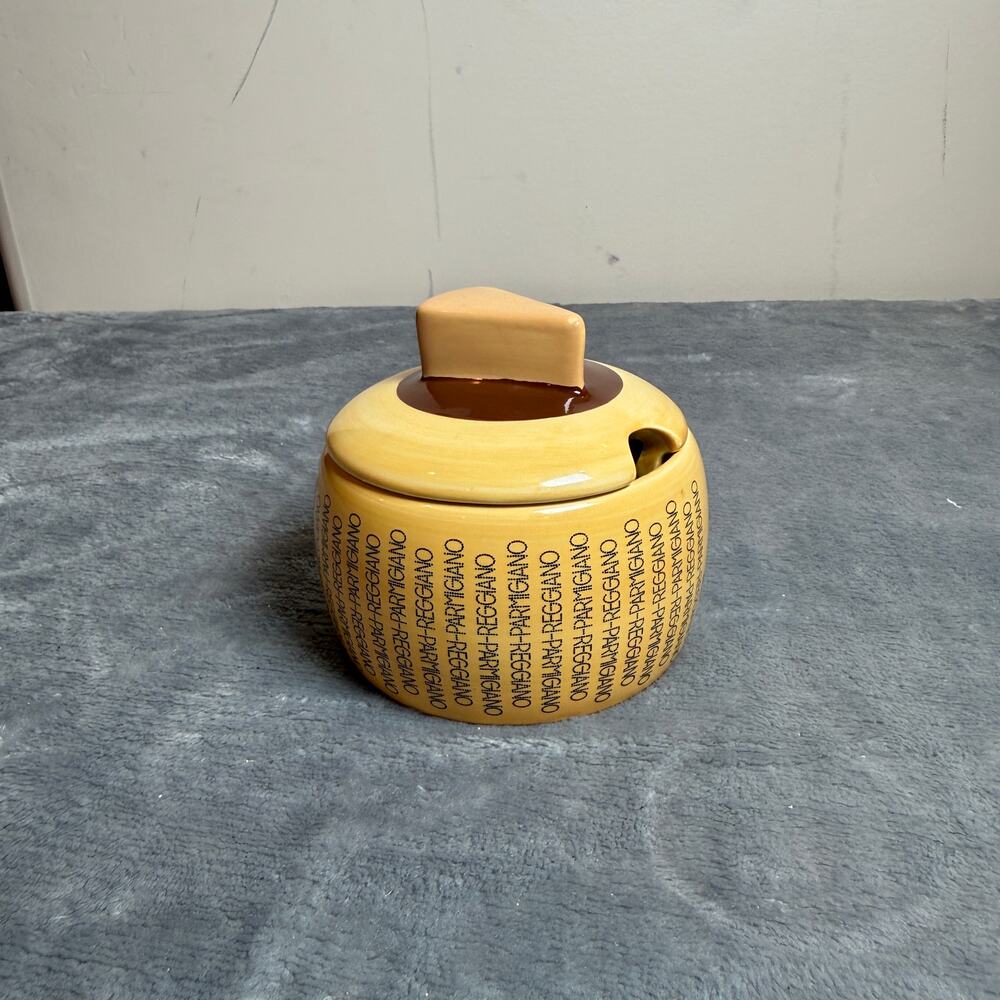 Vintage Parmigiano Reggiano Ceramic Parmesan Cheese Keeper Storage Jar